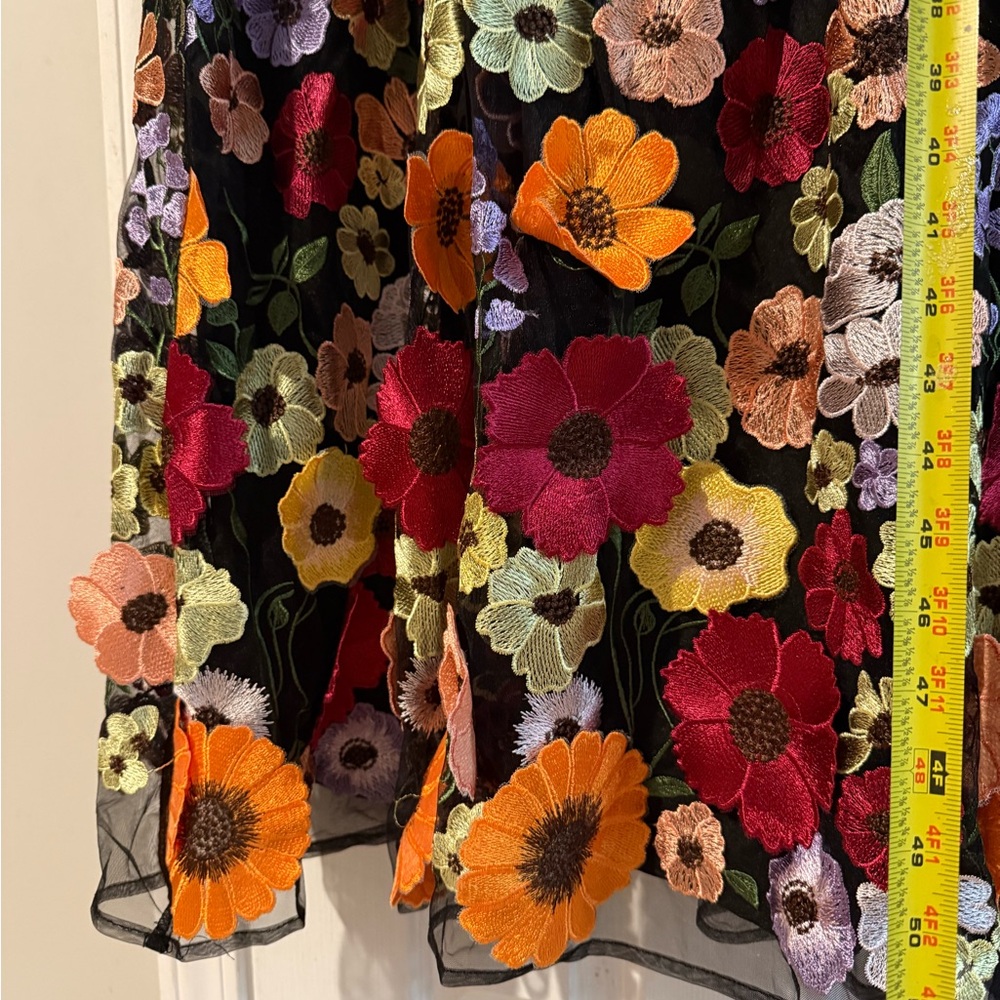 Just Me Black Floral Midi Dress - Picture 9 of 9